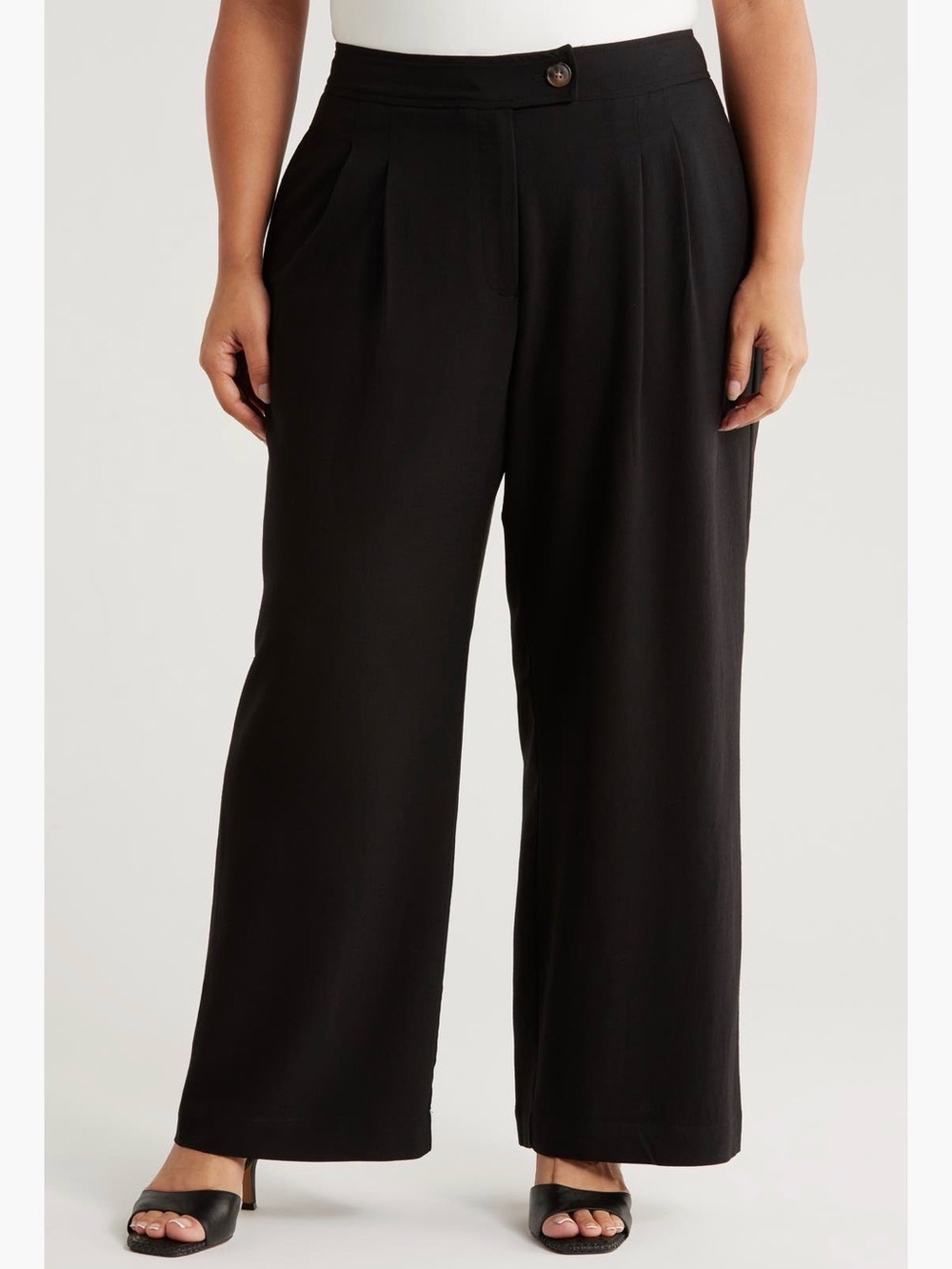 T Tahari Pleated Front Wide Leg Pants